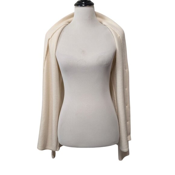 Theory Womens Size S Cream White 100% Cashmere 5 Button Front Cardigan Sweater - Picture 4 of 10